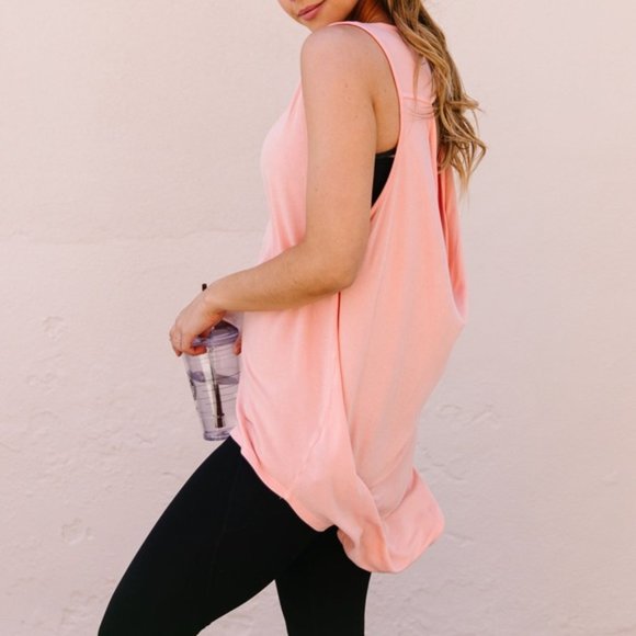 NEW Mono B Draped Back Longline Tunic Lounge/Workout Top SZ SMALL - LARGE! - Picture 2 of 7